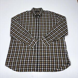 PAUL & SHARK men's XXL Black and tan checkered shirt  LIKE NEW!!!
